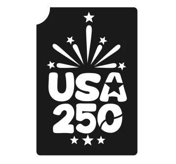 SE250 USA 250 Limited Edition Glitter Tattoo Stencil - Set of 5