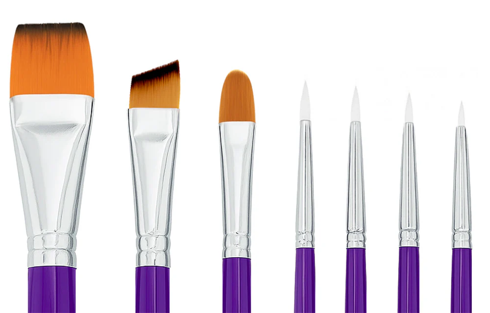 Acrylic Handled 7 Brush Set by the Art Factory - Image 2