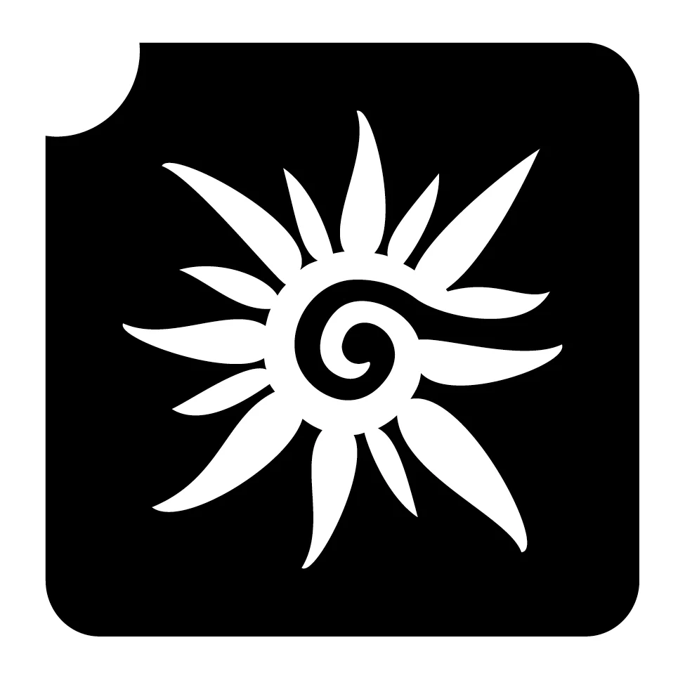 302 Flower Spiral - Set of 5 - Art Factory Glitter Tattoo Stencil