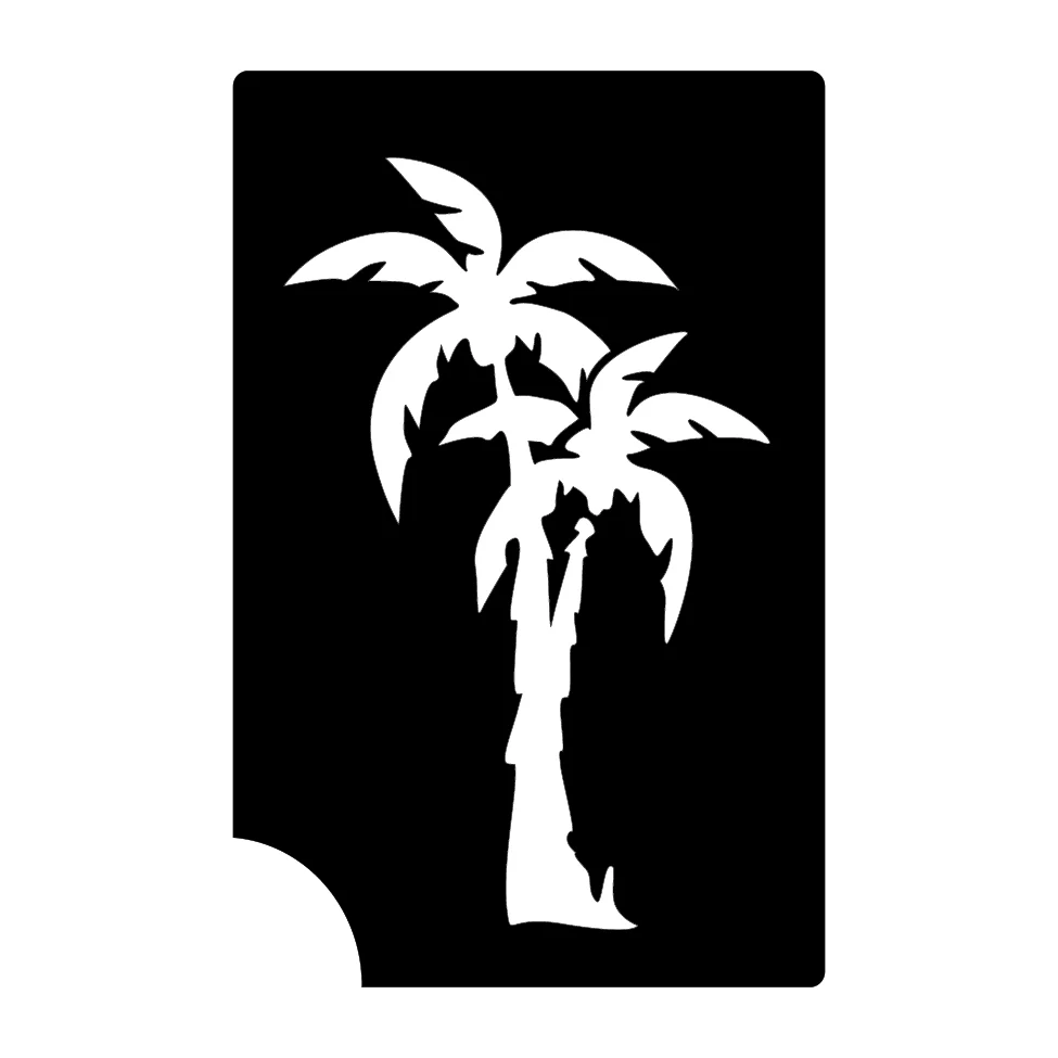 331 Palm Tree - Set of 5 - Art Factory Glitter Tattoo Stencil