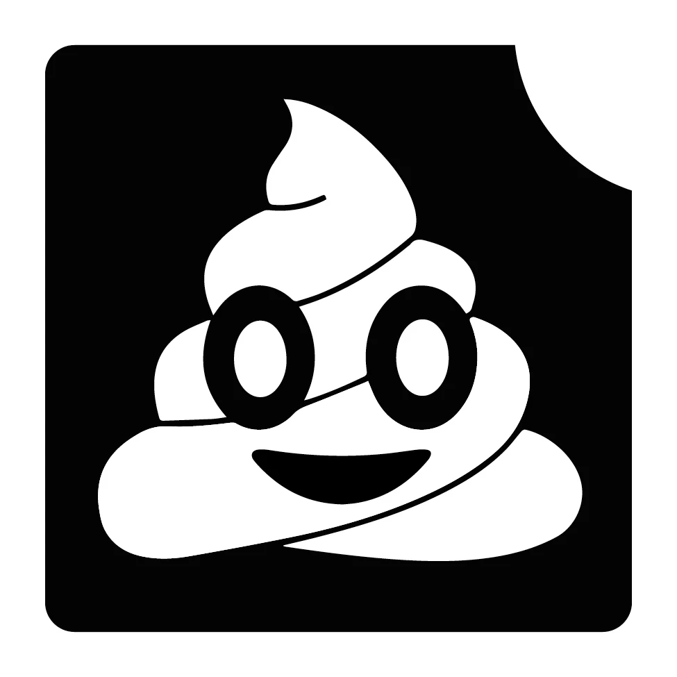 527 Poop Emoji - Set of 5 - Art Factory Glitter Tattoo Stencil