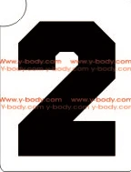 53512 Sport Number 2 - Set of 5 - Art Factory Glitter Tattoo Stencil