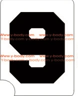 53519 Sport Number 9 - Set of 5 - Art Factory Glitter Tattoo Stencil