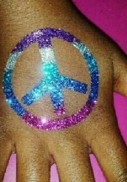 550 Peace - Set of 5 - Art Factory Glitter Tattoo Stencil - Image 2