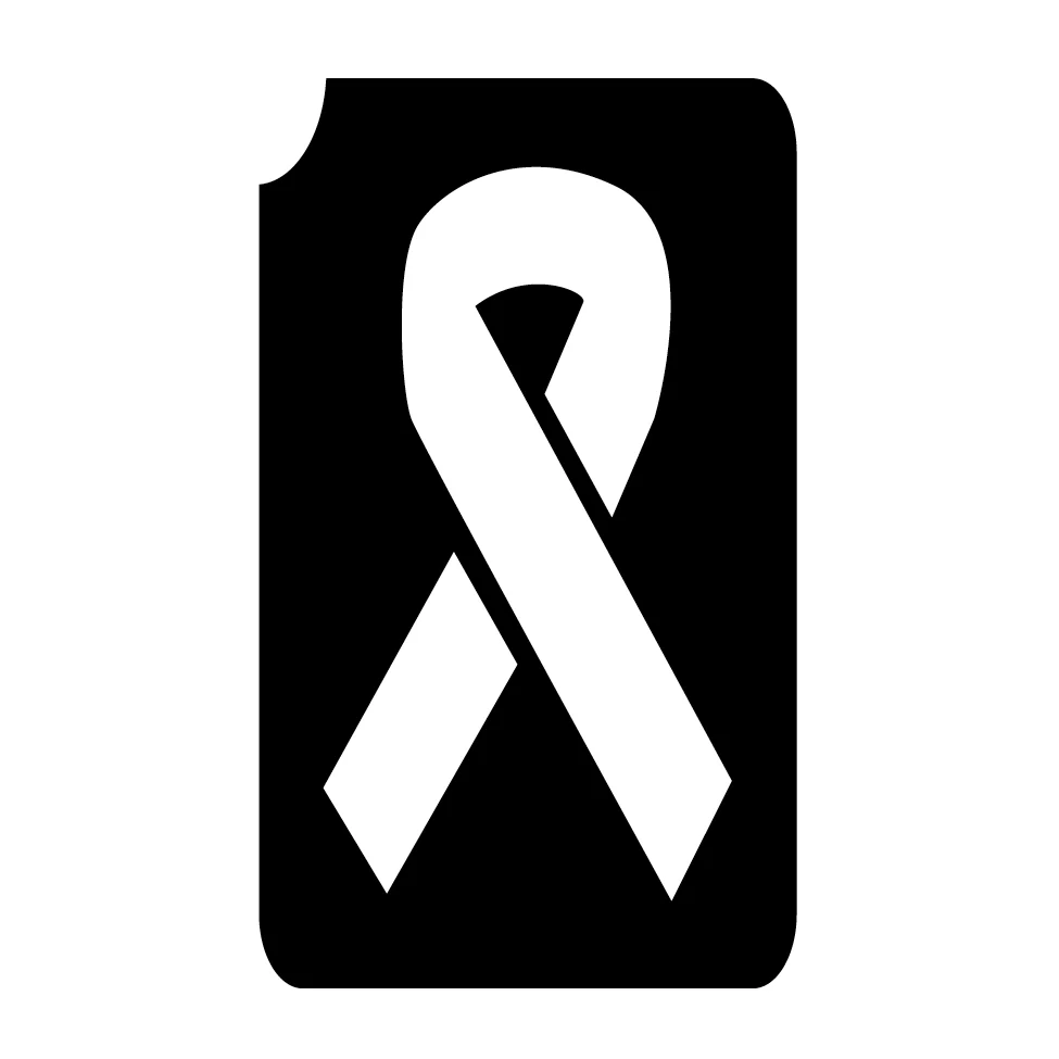 626 Cancer Awareness Ribbon - Set of 5 - Art Factory Glitter Tattoo Stencil