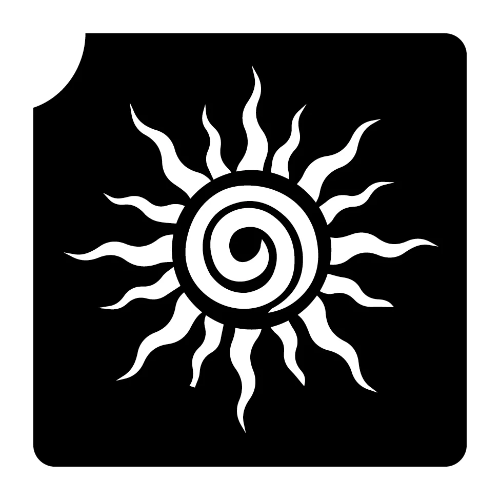 647 Sun Swirl - Set of 5 - Art Factory Glitter Tattoo Stencil
