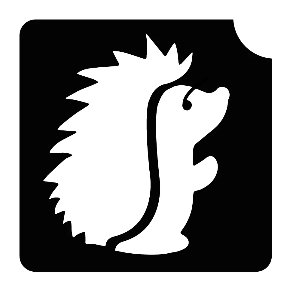 728 Hedgehog - Set of 5 - Art Factory Glitter Tattoo Stencil