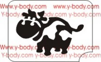 729 Cow - Set of 5 - Art Factory Glitter Tattoo Stencil