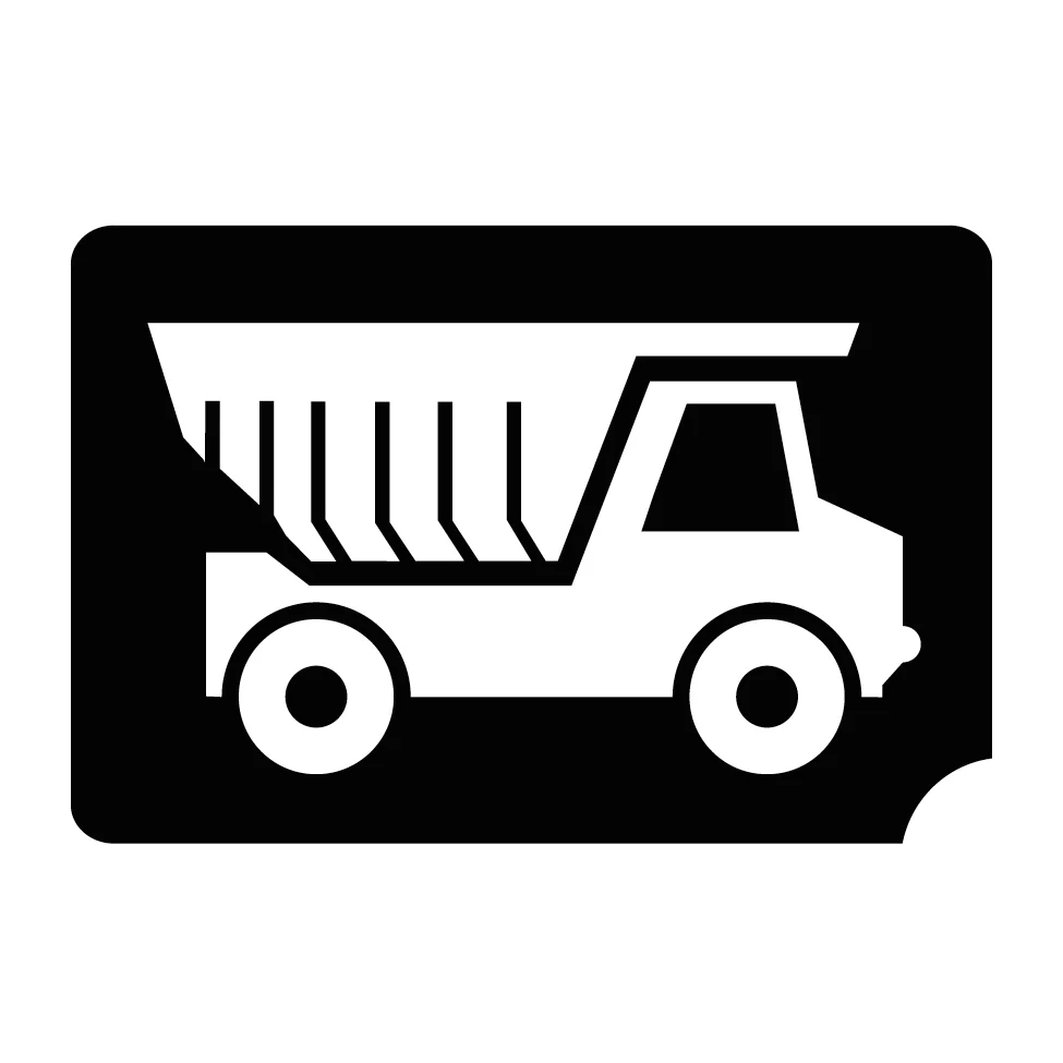 766 Dump Truck Construction - Set of 5 - Art Factory Glitter Tattoo Stencil