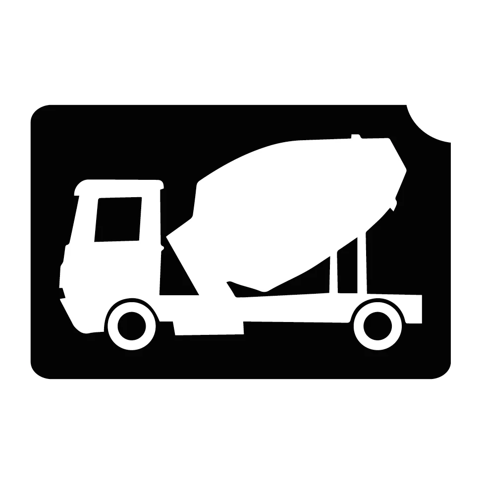 767 Cement Mixer Construction - Set of 5 - Art Factory Glitter Tattoo Stencil