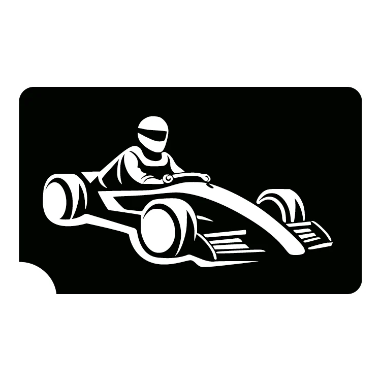 773 Formula One Race Car - Set of 5 - Art Factory Glitter Tattoo Stencil