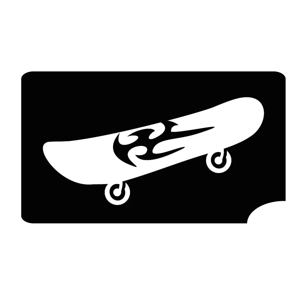 777 Skateboard - Set of 5 - Art Factory Glitter Tattoo Stencil