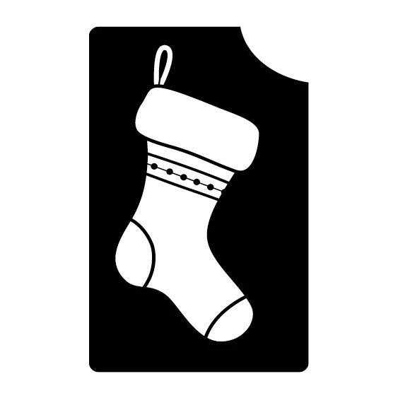 828 Christmas Stocking - Set of 5 - Art Factory Glitter Tattoo Stencil