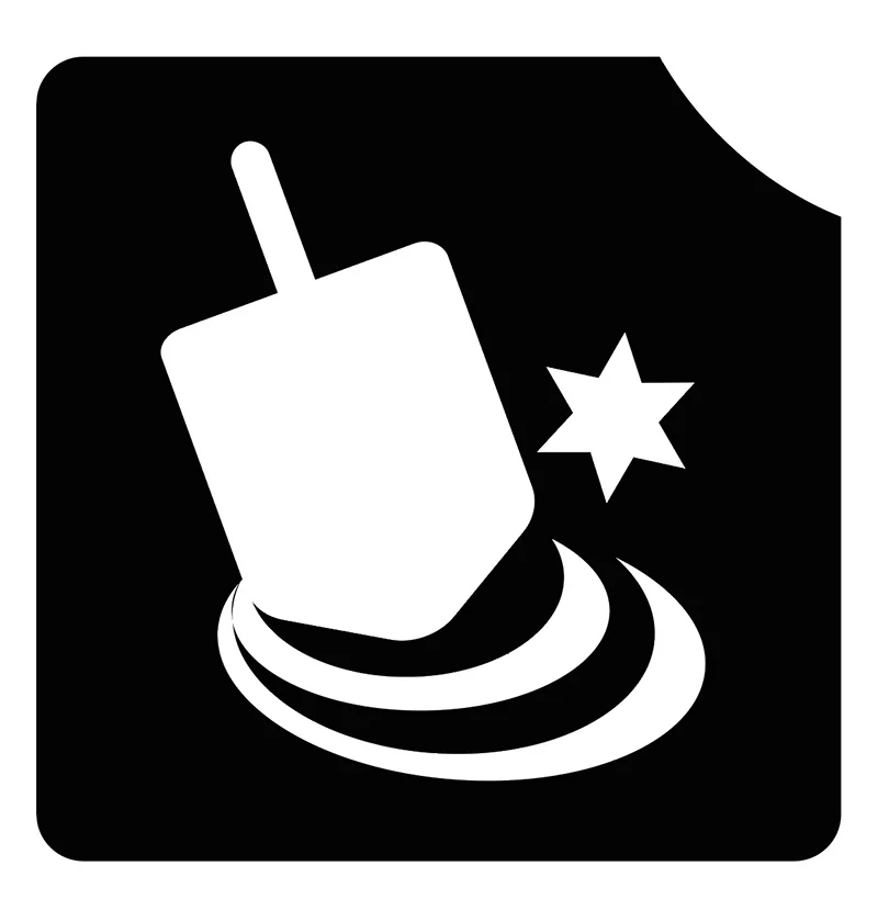 840 Dreidel and Star GlitterTattoo Stencils - Set of 5