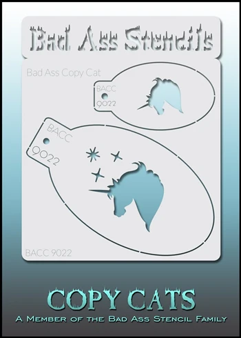 9022 Bad Ass Copy Cat Stencils - Unicorn Head