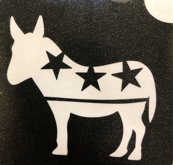 971 Political Donkey - Set of 5 - Art Factory Glitter Tattoo Stencil