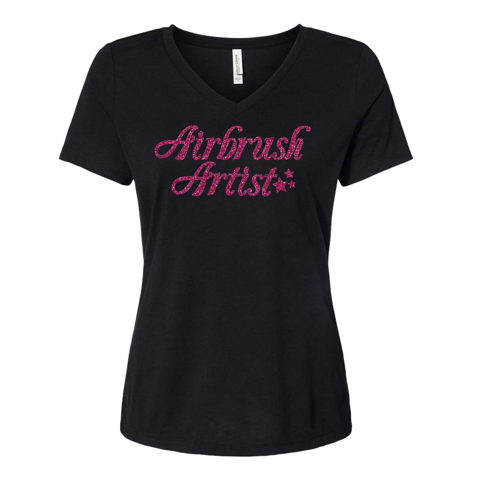 V Neck Airbrush Artist T Shirt - Image 4