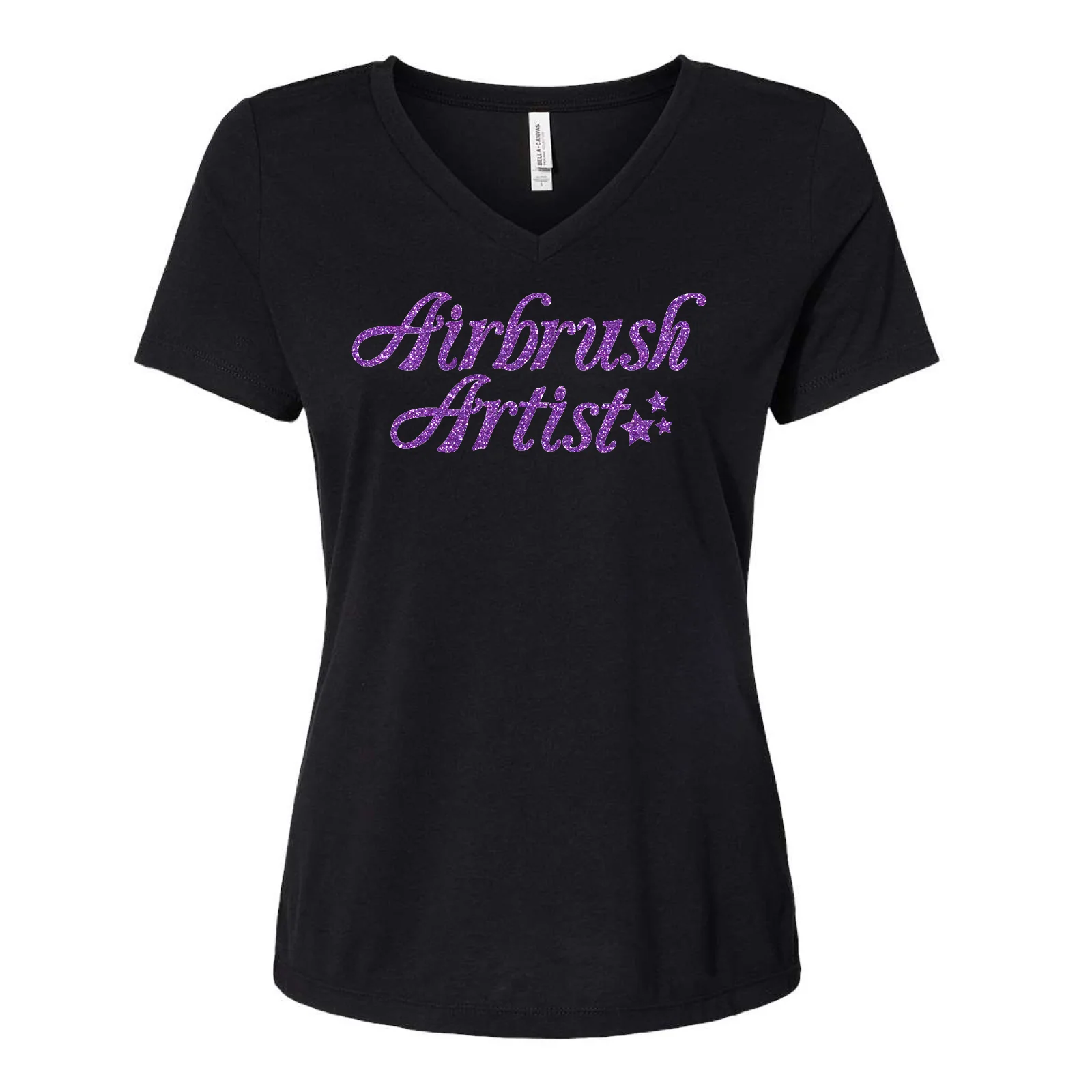 V Neck Airbrush Artist T Shirt - Image 5