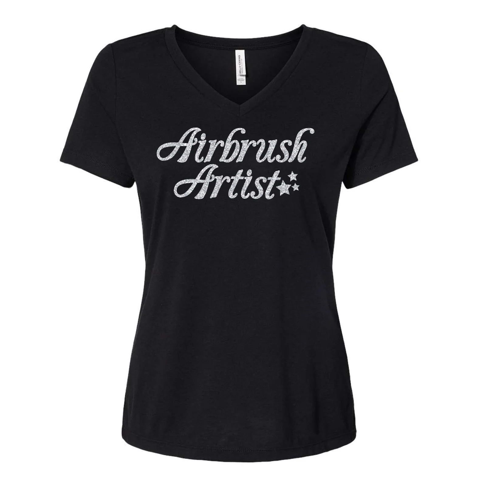 V Neck Airbrush Artist T Shirt - Image 6