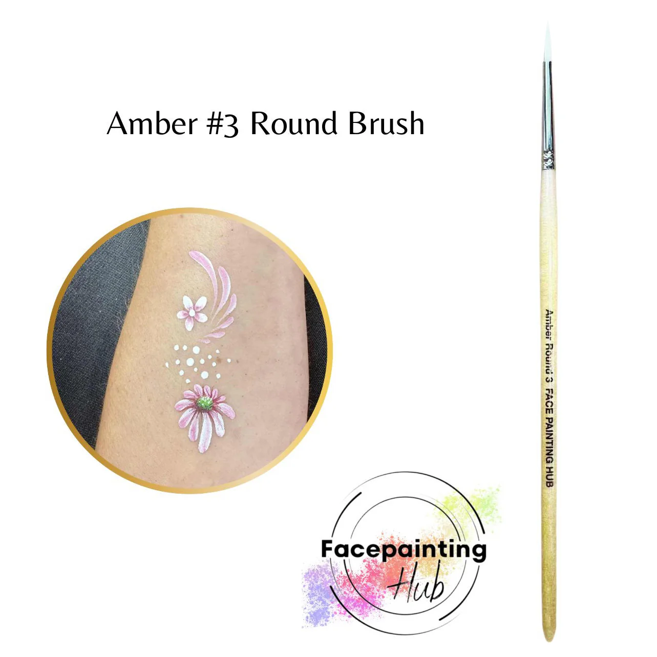 Amber Round Brush #3 - Face Painting Hub