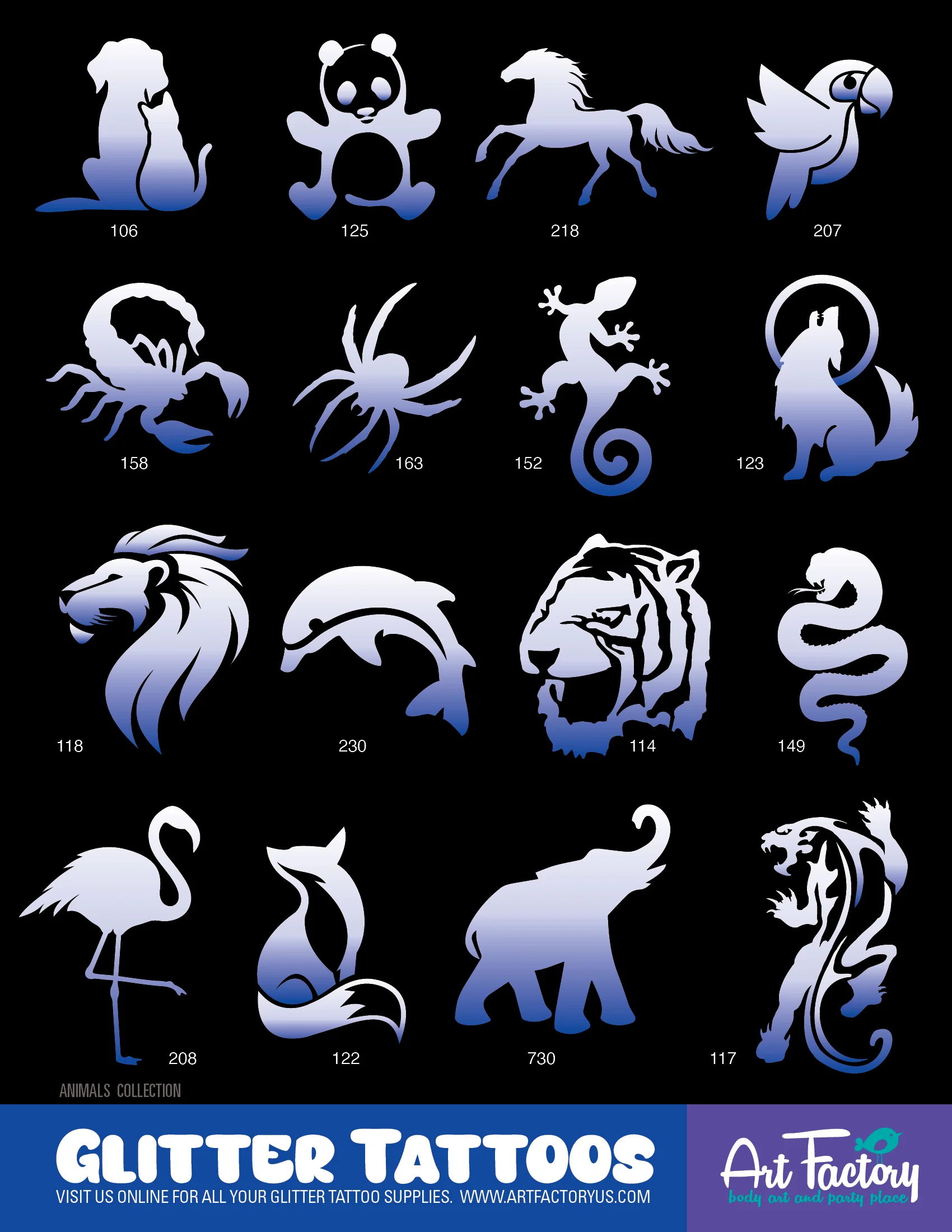 ANIMALS COLLECTION- 80 Stencils + Display