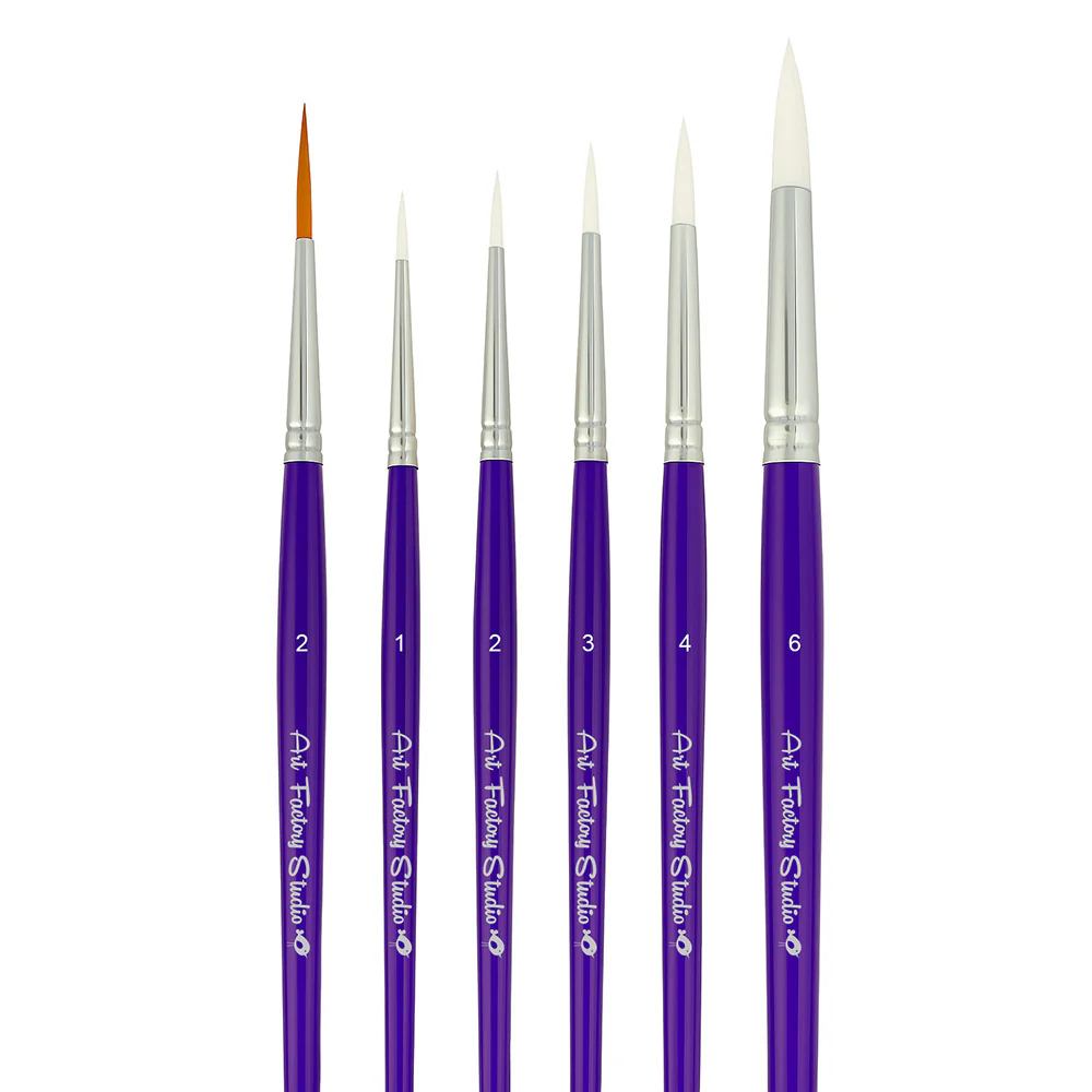 Lines and Swirls 6 Face Paint Art Factory Studio Brush Set