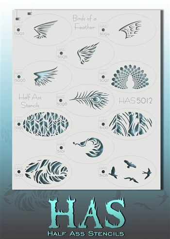 5012 - Bad Ass Half Ass Stencil Set - Birds of a Feather