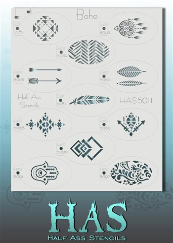 5011 - Bad Ass Half Ass Stencil Set - BOHO