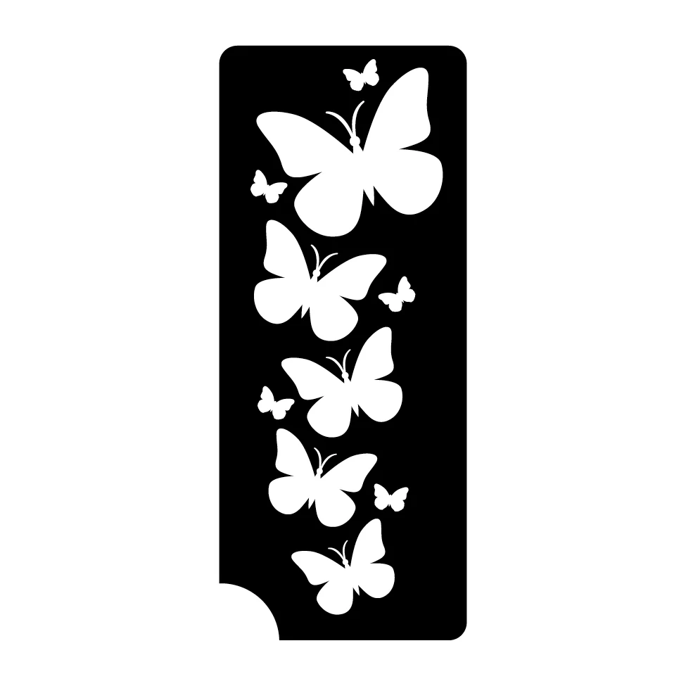 172 Butterfly Splash- Set of 5 - Art Factory Glitter Tattoo Stencil