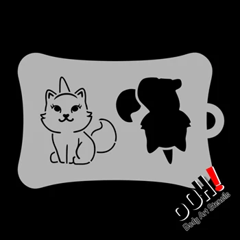 T13 Caticorn Ooh! Tattoo Stencil - Image 2
