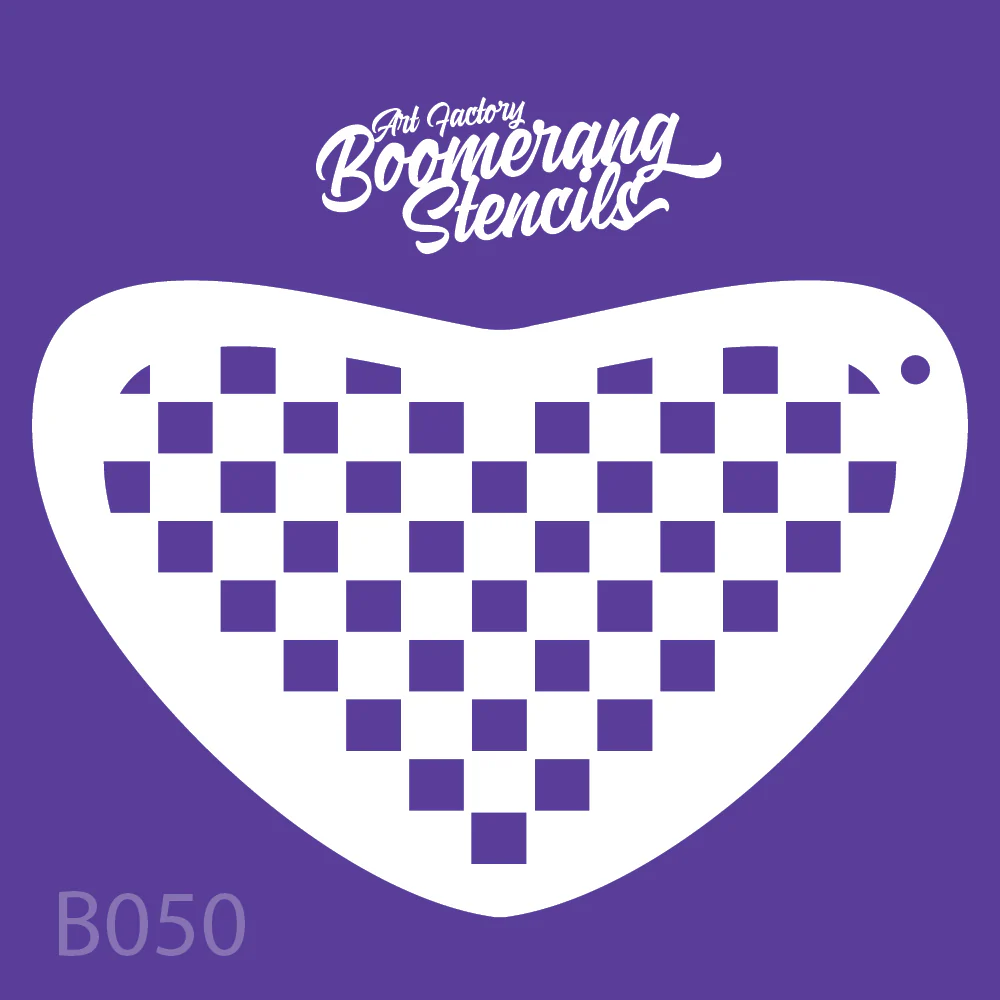 Checkerboard Boomerang Stencil by the Art Factory