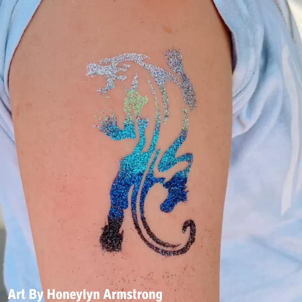 117 Climbing Tiger - Set of 5 - Art Factory Glitter Tattoo Stencils - Image 3