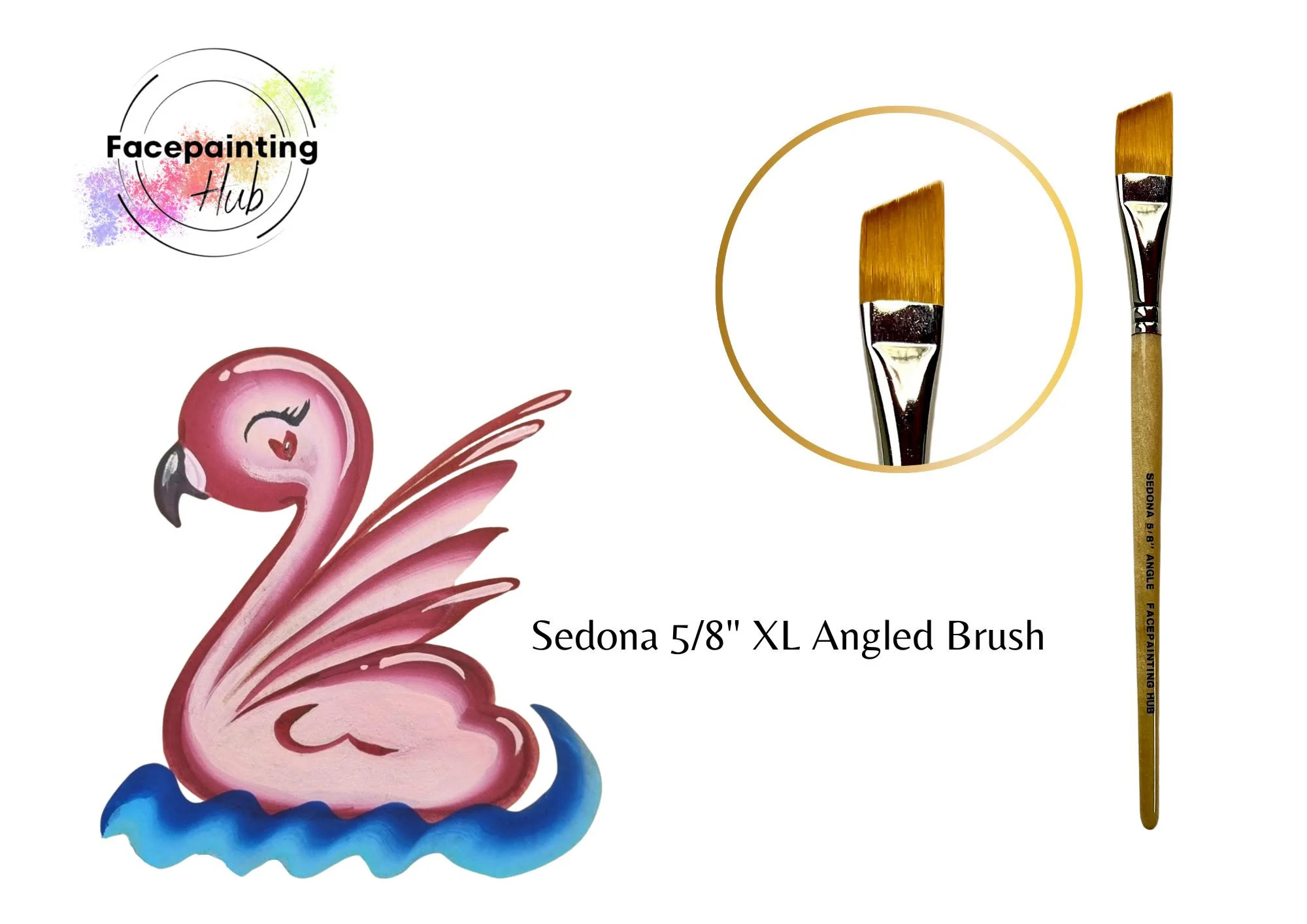Sedona 5/8" XL Angled Brush by Facepainting Hub - Image 2