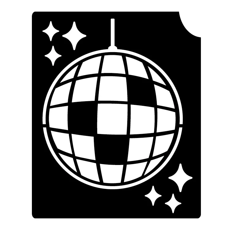 515 Disco Ball - Set of 5 - Art Factory Glitter Tattoo Stencils