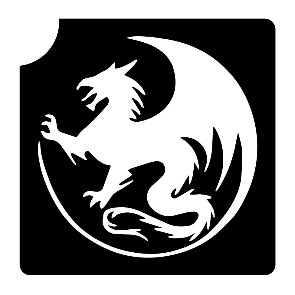 144 Dragon Circle - Set of 5 - Art Factory Glitter Tattoo Stencils