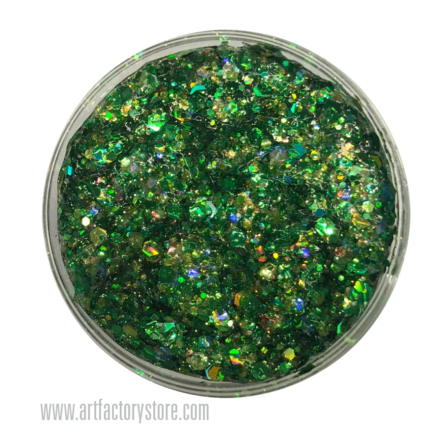 Festival Glitter Gel — Dragon Scale (Holographic Greens) | Art Factory - Image 2