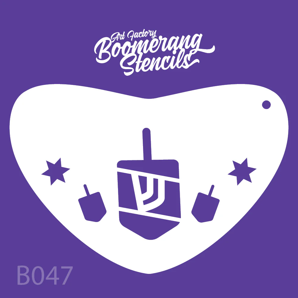 Dreidel Boomerang Stencil by the Art Factory