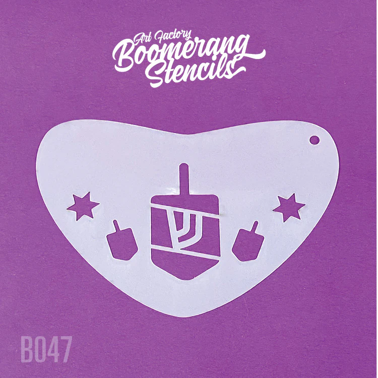 Dreidel Boomerang Stencil by the Art Factory - Image 2