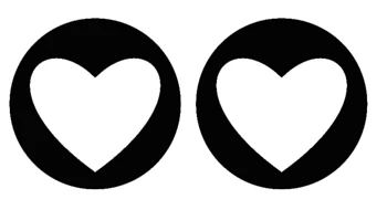 Extra Large Stencil - Pair of Hearts - Art Factory Glitter Tattoo Stencil