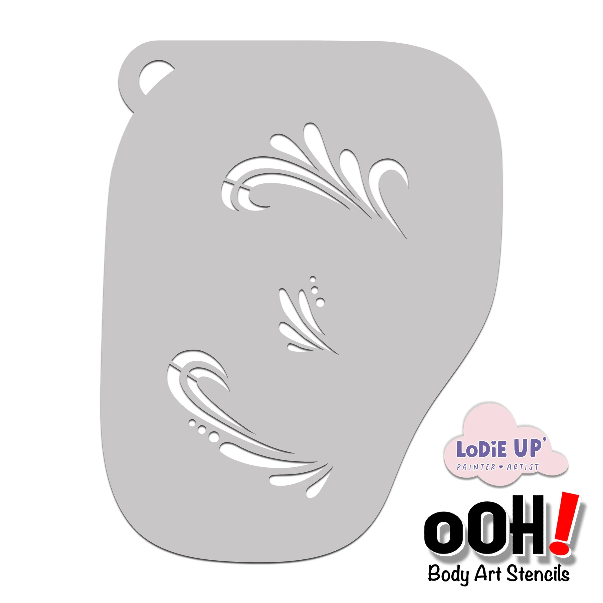 F14 LodieUp Brush Strokes #2 Ooh! Face Painting Stencil