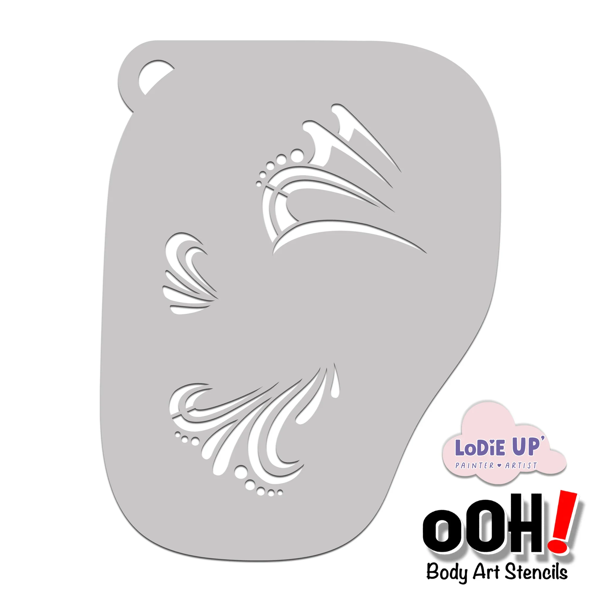 F15 LodieUp Brush Strokes #3 Ooh! Face Painting Stencil