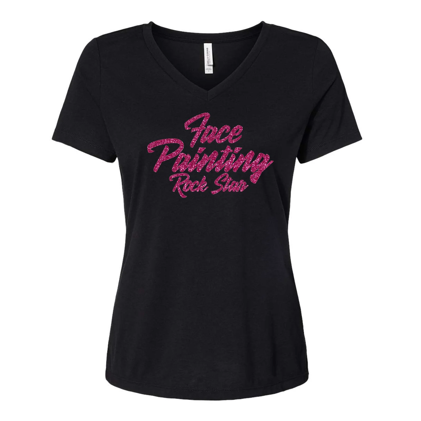 V Neck Face Painting Rock Star T-Shirt - Image 4