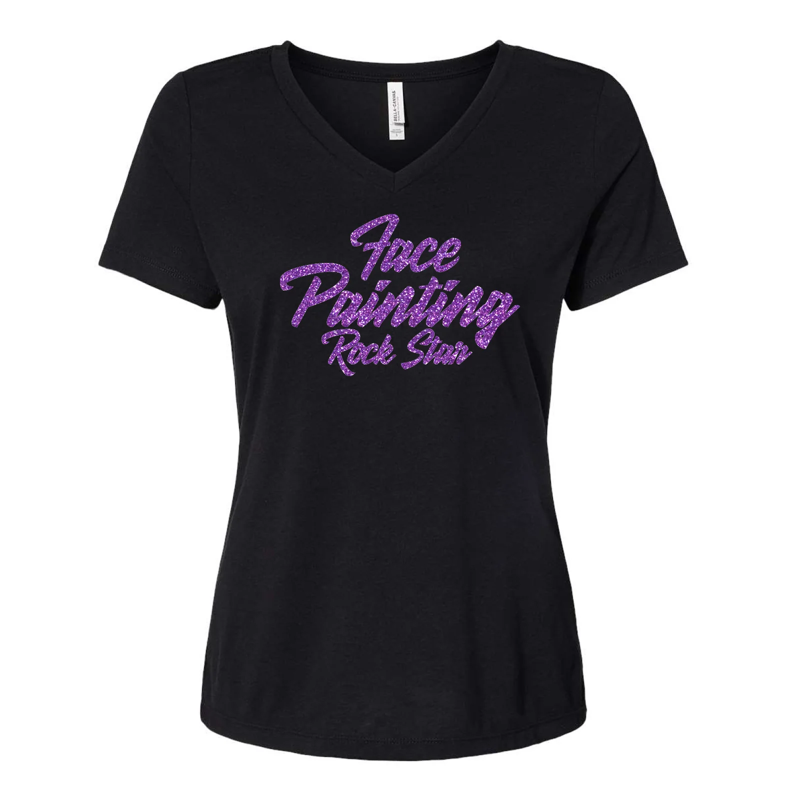 V Neck Face Painting Rock Star T-Shirt - Image 5