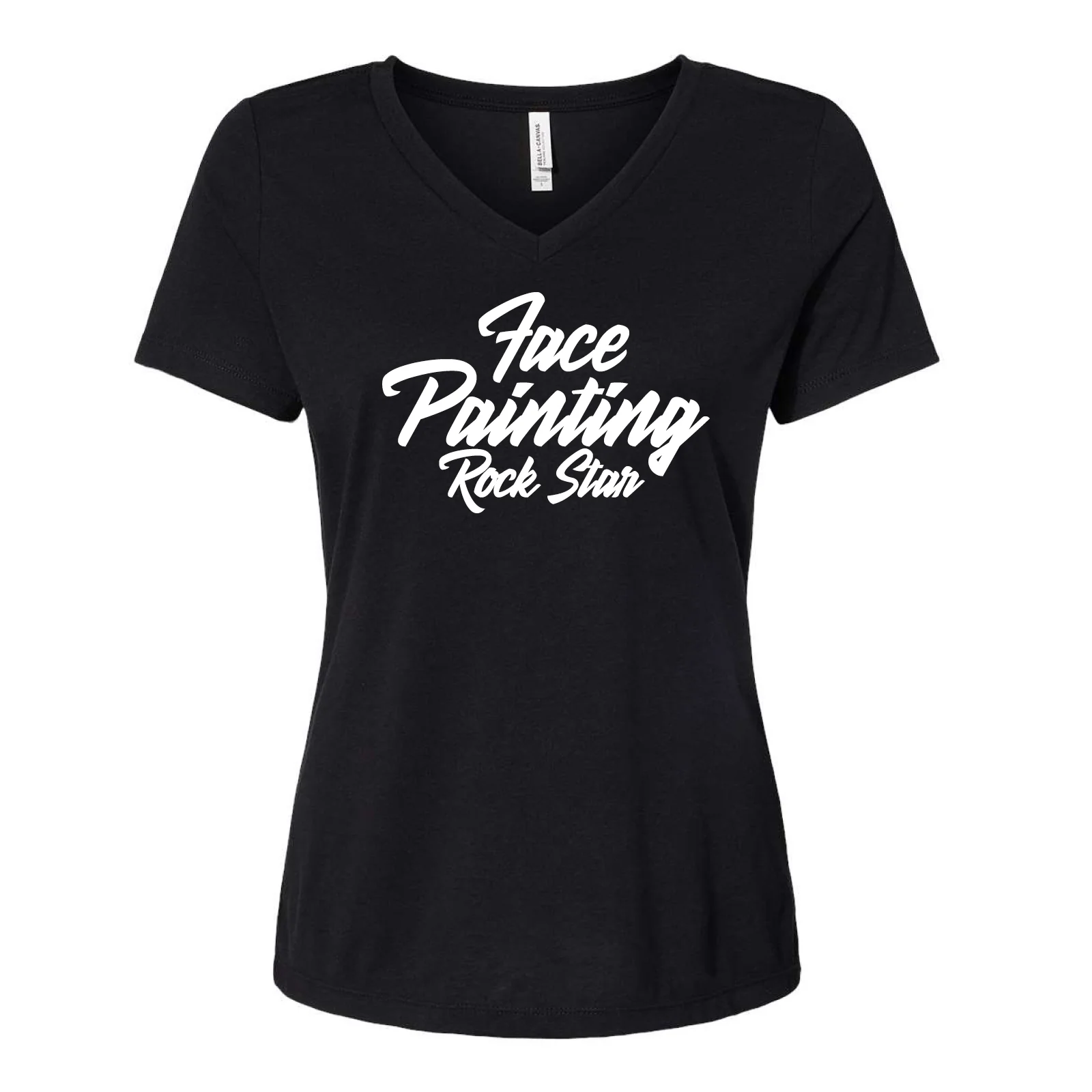 V Neck Face Painting Rock Star T-Shirt - Image 7