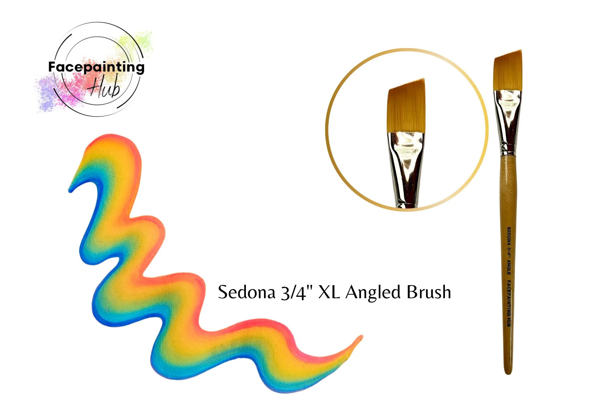 Sedona 3/4" XL Angled Brush by Facepainting Hub - Image 3