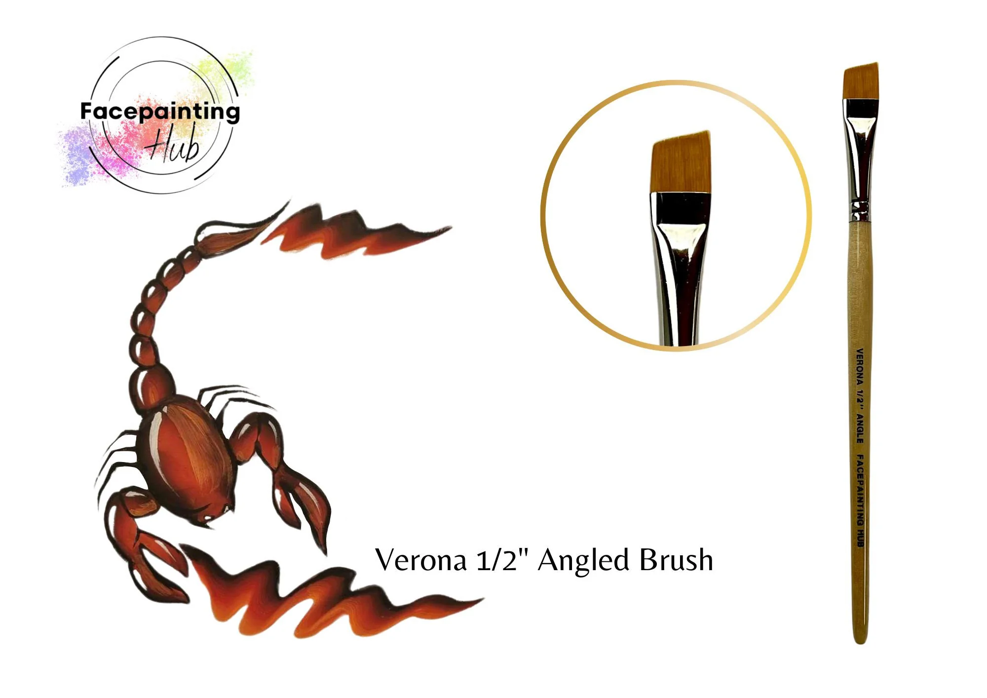 Verona 1/2" Angled Brush by Facepainting Hub - Image 3