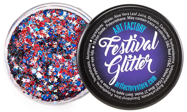 Festival Glitter Gel — Fireworks (Red, Silver & Blue) | Art Factory