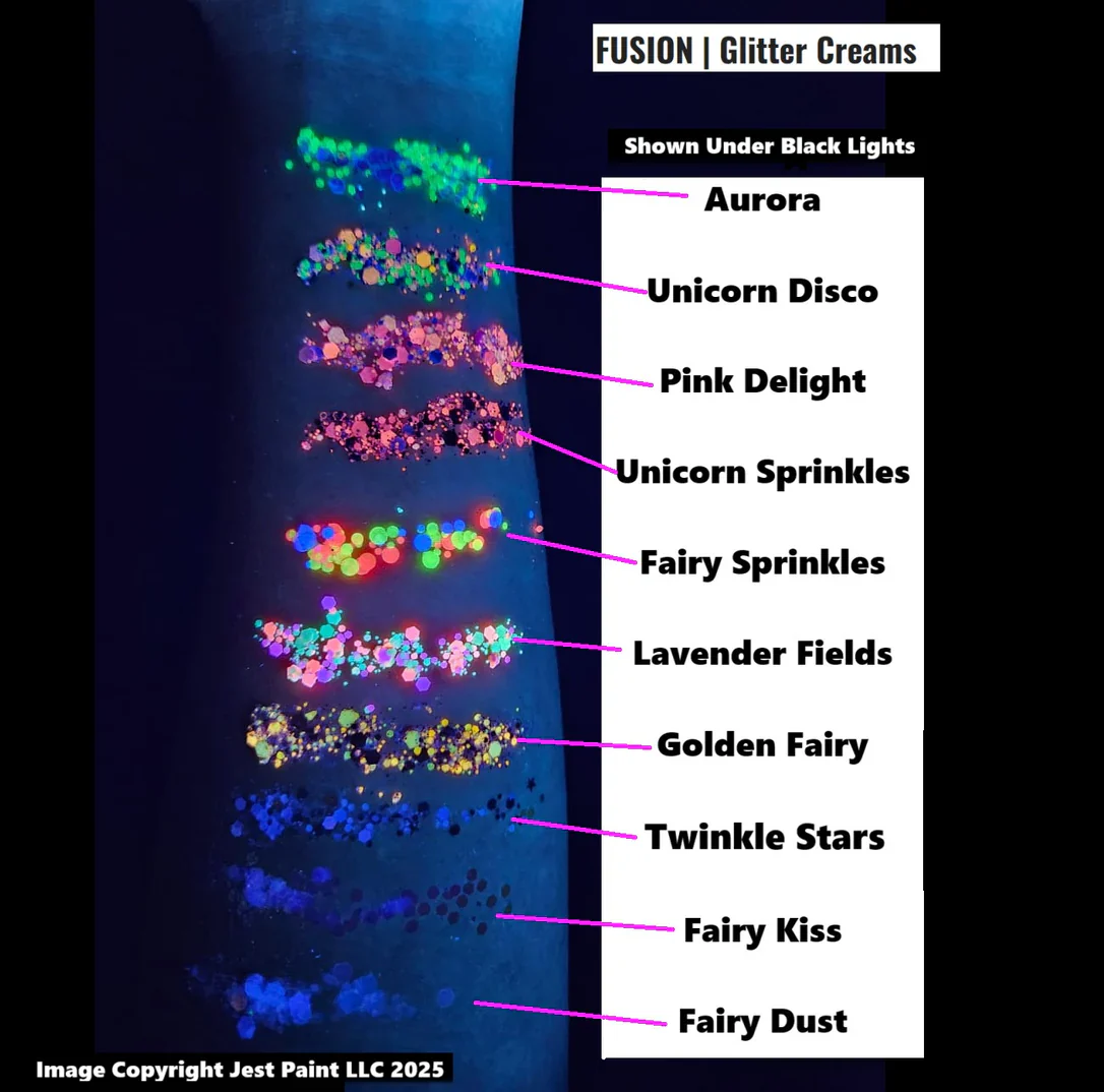 Fusion Body Art | Glitter Creams - Aurora 10ml (UV Reactive) - Image 6