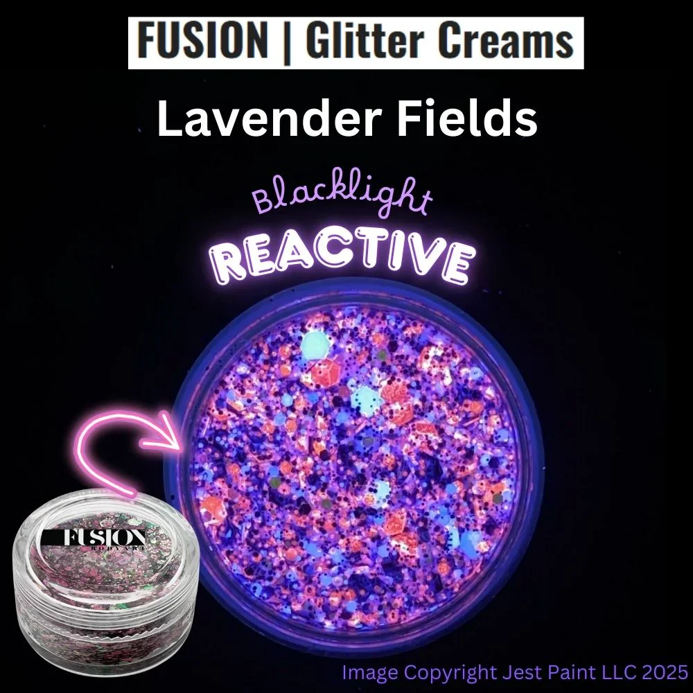 Fusion Body Art | Glitter Creams - Lavender Fields 10ml (UV Reactive & Color Shifting) - Image 2