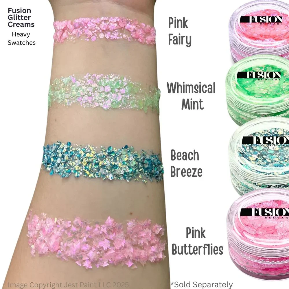 Fusion Body Art | Glitter Creams - Pink Butterflies 10ml - Image 5